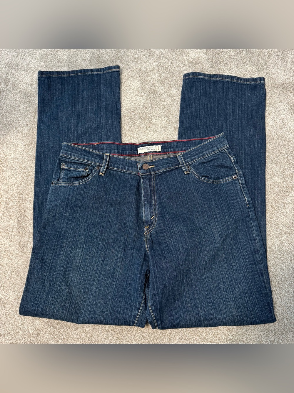 Levi's 550 Dark Wash Bootcut Relaxed Fit Stretch Denim Jeans Women's 14 Long